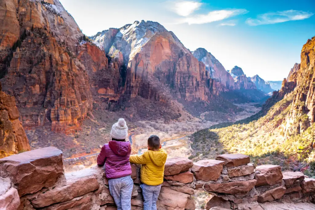 Zion National Park With Views of Red Towers best places to hike in the USA